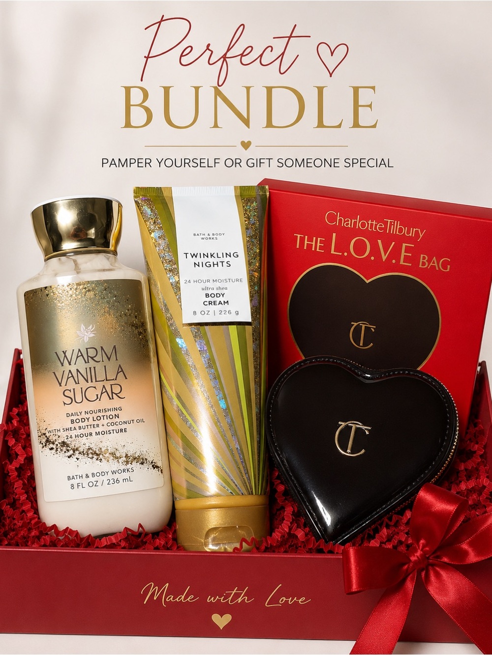 Bath & Body Works Warm Vanilla Sugar Body Lotion charlotte tilbury bag bundle